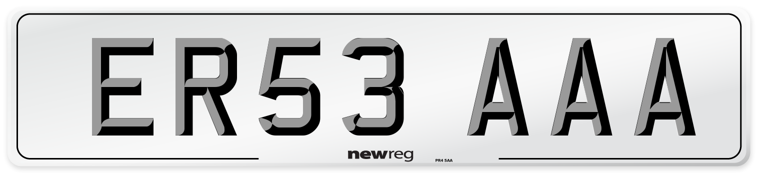 ER53 AAA Number Plate from New Reg